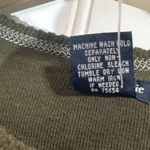 Vintage Abercrombie Olive Green Baby Tee XL Y2K Grunge Ribbed Crop Top NWT - Picture 8 of 9